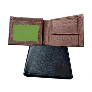 Carteras de Cuero Genuino Personalizadas, Cortas, de Primera Calidad, Modernas, Delgadas, Impermeables, con Bordado de Letras, para Caballeros BS - Product Image 1