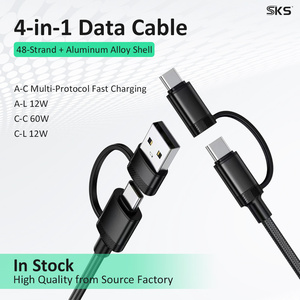 Câble USB 3.0 tressé en nylon 4 en 1, charge rapide 5A et transfert de données haute vitesse <span class=keywords><strong>pour</strong></span> MacBook, imprimante et lecteur de codes-barres - Product Image 2