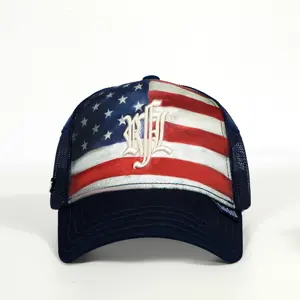 Riciclato impermeabile 5 pannelli sport richardson112 camionista in maglia solida berretto da baseball bandiera americana cappelli ricamo logo