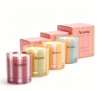 Lilin Aromaterapi Kaca dengan Cetakan Seni yang Dapat Disesuaikan C&H |   Lilin Aroma Rumah Mewah dengan Kotak Hadiah