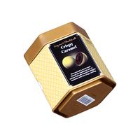 Vente en gros boîte de luxe en métal pour le thé petite marmite conteneur d'emballage de miel en fer blanc pot hexagone emballage de bonbons personnalisé miel café