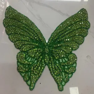 butterfly design colorful motif in light green color