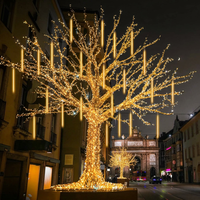 Guirlande lumineuse LED effet pluie de météores, 30 cm, 10 tubes, 300 LED, étanche, cascade, plastique, blanc chaud, décoration de Noël