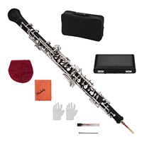 Professional Oboe C Key Semi-automatic Style Nickel-plated Keys Woodwind Instrument with Oboe Reed Gloves Leather Case Carry Bag