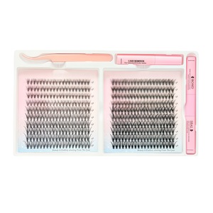 Vente en gros de faux cils individuels faits à la main, en cheveux synthétiques, volume intense 10D-20D, marque privée, style naturel, 0,07 mm - Product Image 2