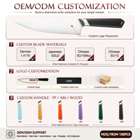 Couteau Santoku ultra-affûté de 7 pouces avec manche en POM noir et lame en acier inoxydable 3Cr13 pour trancher la viande, le poisson et les légumes