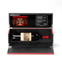 Boîte de bouteille de vin/whisky/brandy rectangulaire en bois noir exquis haut de gamme pour boutiques de luxe et hôtels 5 étoiles
