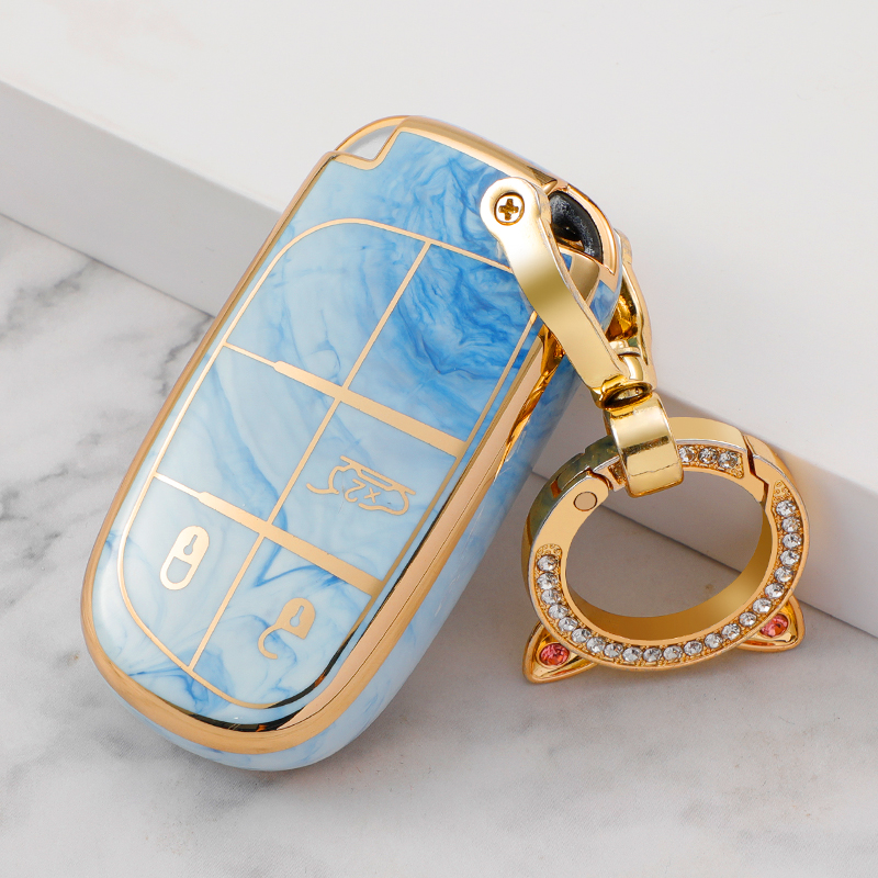 3 Button Blue+Key Ring