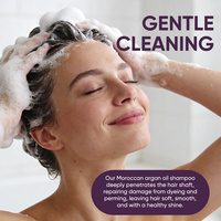 Shampoo à l'huile marocaine hydrate en profondeur et hydrate les racines des cheveux, répare les mèches de cheveux, réduit les frisottis, shampooing nettoyant pour le contrôle de l'huile
