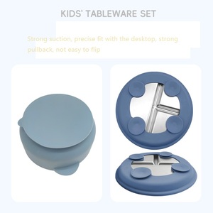 Eco Friendly Stainless Steel Silicone Baby Feeding Set Dishwasher Safe BPA Free Food <b>Storage</b> Bowl for Kids - Product Image 2