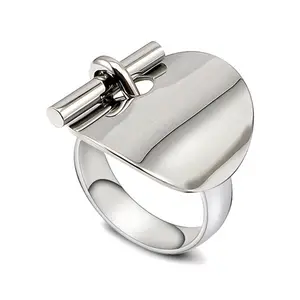 Chubby Men Fashion Band Stainless Steel Wide Bulky Man's Ring Punk Male Punk Jewelry Personality Vintage Hollow Ring