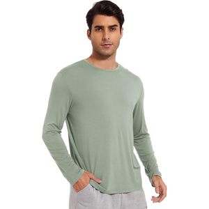 ขายส่งเสื้อยืดคอกลมแขนยาวผู้ชายสีเขียวจัสมิน X-Large ชุดนอน - Product Image 1