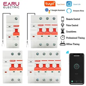 EARU TUYA APP WIFI Disyuntor Temporizador Control remoto por voz Smart Life <span class=keywords><strong>Interruptor</strong></span> inteligente automático EAWMCB-TY - Product Image 2