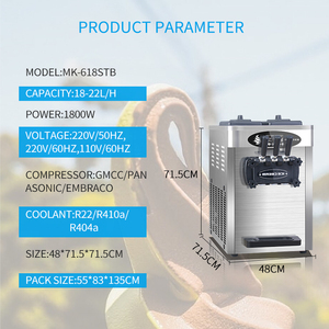 MK-618SCTB 220V 50Hz ba hương vị thương mại tự động nhà bếp mềm phục vụ máy làm kem nhà hàng - Product Image 2