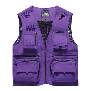Chaleco de Secado Rápido para Hombre, con Múltiples Bolsillos, Cuello en V, Cierre de un Solo Botón, para Pesca y Fotografía - Product Image 4