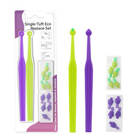 Brosse à dents interdentaire orthodontique souple en nylon HBAJ, à tête unique, avec 6 têtes, pour usage dentaire adulte, vente en gros