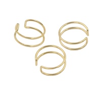 Vente en gros Bague de bricolage en or 14 carats double couche lisse réglable Accessoires de bague empilable