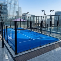 Système de terrain de padel panoramique personnalisé en usine, avec structure en métal et verre trempé, pour usage commercial intérieur/extérieur