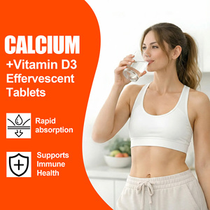 Tabletas Efervescentes de Calcio y Vitamina D3 con Sabor a Limón y Lima, Tabletas de Suplemento Efervescente de Calcio y Vitamina D3 con Delicioso Sabor - Product Image 2