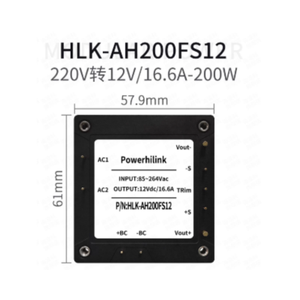 HLK-200AHFS12 HLK-200AHFS24 HLK-200AHFS48 Alimentatore AC <span class=keywords><strong>DC</strong></span> da 200W 1/2 Brick con Ingresso Ampio <span class=keywords><strong>3</strong></span>:1 85~264Vac per Applicazioni di Nuova Energia - Product Image 1