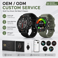 Montre connectée GPS de sport G6 pour homme, prix de gros, écran AMOLED 1,43'', appels Bluetooth, étanche 5ATM