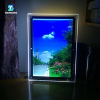Boîte à lumière LED ultra-mince en cristal pour affiches de cinéma A1 à A4, cadre lumineux publicitaire pour affichage de films et publicité extérieure