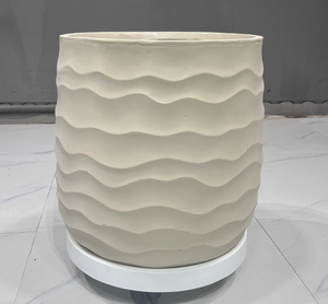 हरे पौधे के बर्तन साधारण बालकनी लिविंग रूम फ्लोर रचनात्मक नेटवर्क लाल तरंग मछली पैटर्न मैग्नीशियम मिट्टी बर्तन - Product Image 4