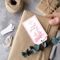 Emballage transfrontalier en stock : Corde en papier de 10 m, nœuds imprimés en couleur, étiquettes de remerciement, étiquettes volantes pour emballage cadeau