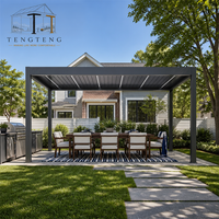 Pergola bioclimatique manuelle en aluminium, écologique, étanche, avec kit, structure thermolaquée et conception coupe-vent pour l'extérieur