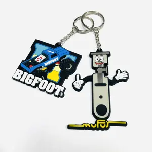 PINSBACK Make Rubber sport Key Chain Your Logo keyring with chain Custom 2D/3D anime soft pvc keychain