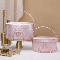 Boîte de faveur de mariage de style chinois de luxe boîte-cadeau en papier ovale élégante pour bijoux boîte vide de souvenirs de mariage faite à la main