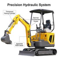 Excavator Mini HUAYEE Crawler, Mesin Penggali Diesel Kecil 1,6 Ton, Micro Trencher Hidrolik untuk Pertanian dengan Aksesoris, Custom, Dijual