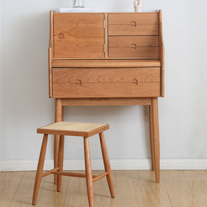 Nordic Solid Wood Dressing <b>Table</b> Cherry Wood Vanity <b>Small</b> Apartment Bedroom Furniture Eco Friendly Adult Use - Product Image 1