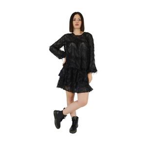 Gonna a pieghe 53538793 nera Design abito da sera in cotone traspirante stile stile stile stile impero bottone corto XS per l'estate - Product Image 4
