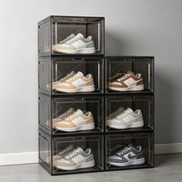 Boîte de rangement pour chaussures légère, empilable et anti-poussière pour salon et salle de bain