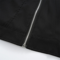 Blouson Bomber Streetwear Hip Hop avec Sangles Métalliques Décoratives, Style Workwear, Boutons Tendance, Veste Moto Cargo