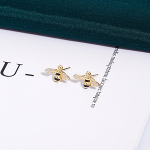 Pendientes de Plata de Ley 925 con Diseño de Abeja, Estilo Bohemio, Chapados en Oro, Tendencia 2021, Collar de Bisutería para Mujer - Product Image 1