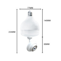 Ampoule E27 avec caméra IP sans fil WiFi, vision nocturne, caméra de sécurité domestique
