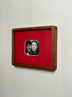 Cadre photo rond en bois massif fait main, cadre en bois personnalisé en usine avec passe-partout de couleur personnalisée, cadre photo mural