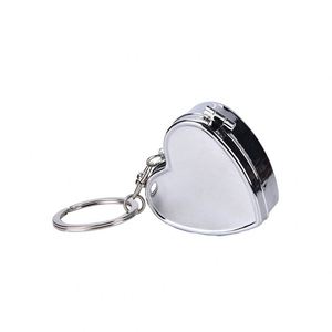 Estuche para Pastillas de Doble Compartimento con Espejo, Bloqueable, de Alta Calidad, Color Plateado, Decorativo, en Forma de Corazón, Metálico - Product Image 3