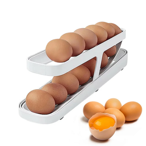 Automatic Scrolling <b>Egg</b> Rack Holder Storage Box <b>Egg</b> <b>Basket</b> Container Organizer Rolldown Refrigerator <b>Egg</b> Dispenser For Kitchen - Product Image 1