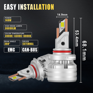 Gview <span class=keywords><strong>LED</strong></span> thay thế đèn pha Bóng đèn HB3 HB4 chùm cao cao lumen đầu ra g20w 9005 9006 12V với màu sắc chính xác nhiệt độ - Product Image 3