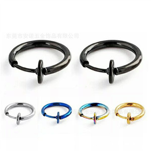Clip-On Earrings 13mm Hoop Zinc Alloy Ear Clips No <b>Piercing</b> <b>Fake</b> Earrings For Ear Cartilage <b>Nose</b> Navel Rings - Product Image 5