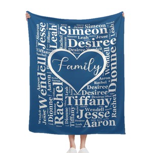 Couverture en flanelle personnalisée avec le nom du petit-enfant - Motif d'animaux amusants, utilisation quatre saisons, style américain, <span class=keywords><strong>cadeau</strong></span> pour les grands-<span class=keywords><strong>parents</strong></span> - Product Image 5