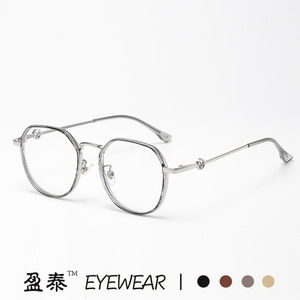 กรอบแว่นตาป้องกันแสงสีฟ้ารูปไข่ Tr90 ขนาดกลาง เลนส์พลาโน สำหรับทุกเพศ สไตล์เรโทร ดีไซน์ไม่สมมาตร - Product Image 4