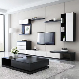 Meuble <span class=keywords><strong>TV</strong></span> moderne, centre de divertissement, unité murale pour téléviseur, ensemble de meubles de salon, panneau plat sans poignée - Product Image 4