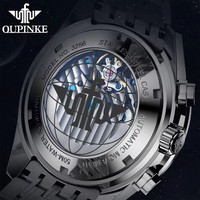 Montre chronographe pour homme 3256 en acier inoxydable automatique Hangzhou, cadran ciel étoilé, phase de lune, étanche 5 ATM, lumineuse