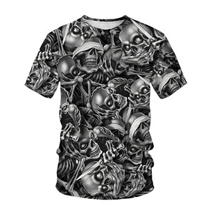 <span class=keywords><strong>T</strong></span>-Shirt Tristo Mietitore 3D Teschio Heavy Metal da Uomo Maglietta a Sublimazione Design con Stampa Grafica Top <span class=keywords><strong>Punk</strong></span> Rock Magliette da Uomo - Product Image 1