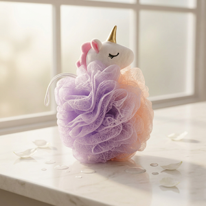 Éponge de bain licorne magique en maille douce avec design licorne en peluche - Product Image 5