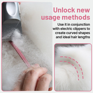 Pettini professionali per <span class=keywords><strong>la</strong></span> toelettatura ricurvi per animali domestici con denti radi con denti radi e denti densi aprono il nodo - Product Image 5